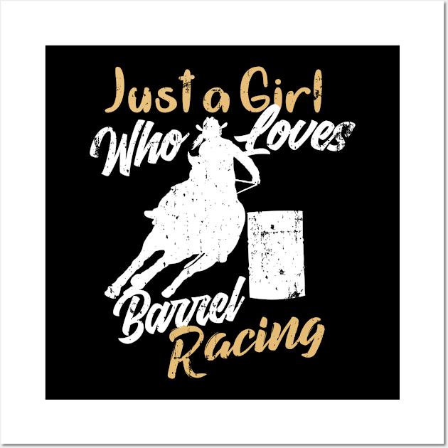 Cowgirl who loves Barrel Racing Wall Art by Gold Wings Tees